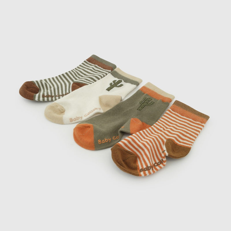 Pack 4 Calcetin deportivo punto suave y resistente niño naranjo 14-25