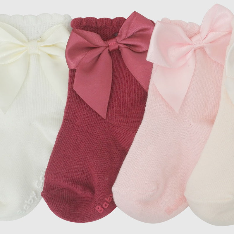 Pack x4 calcetín deportivo cinta niña rosado 14/15 - 23/25