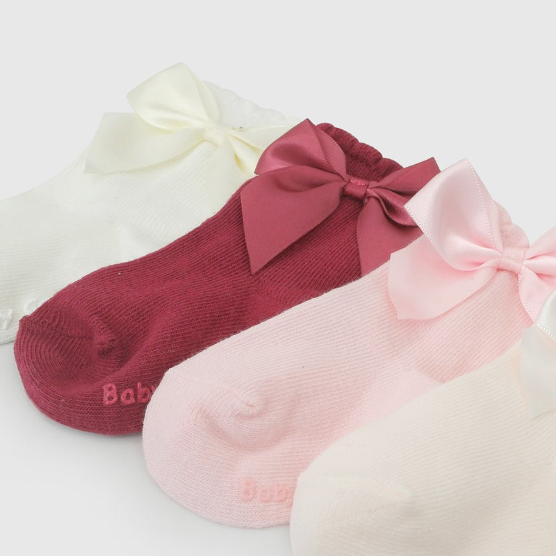 Pack x4 calcetín deportivo cinta niña rosado 14/15 - 23/25