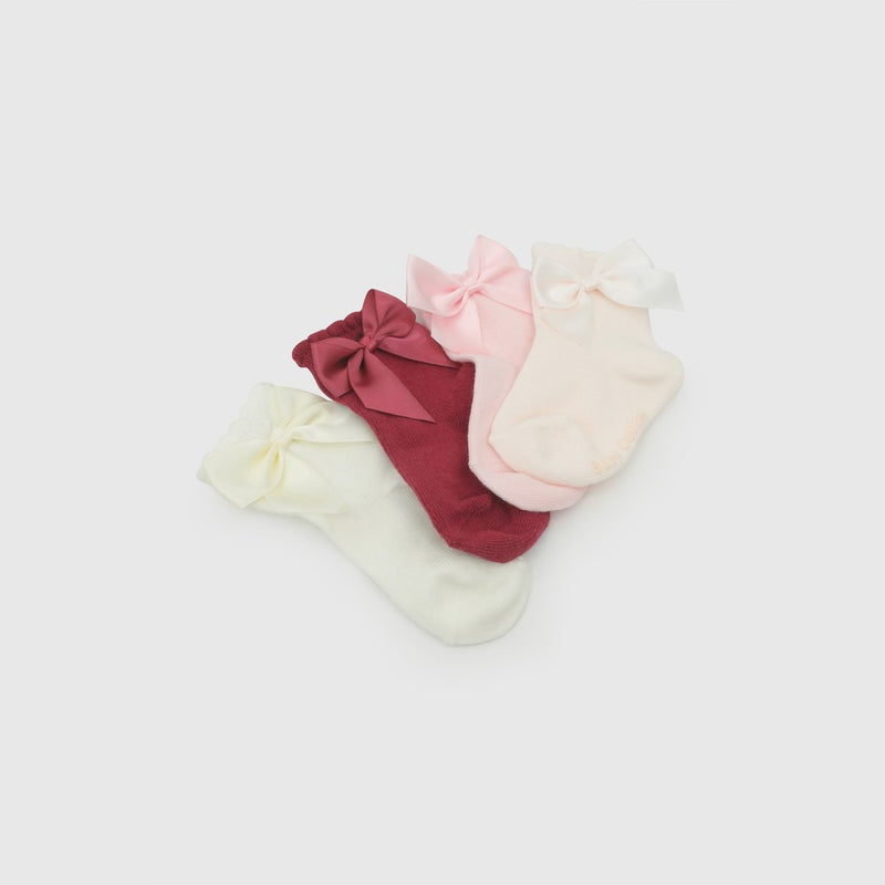 Pack x4 calcetín deportivo cinta niña rosado 14/15 - 23/25