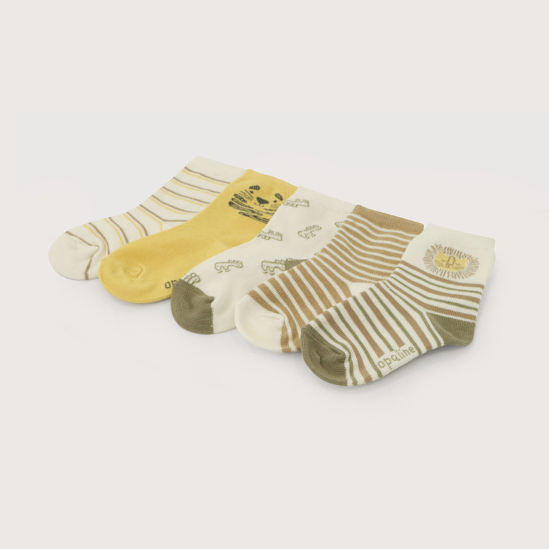 Pack 5 Calcetin Gris/Amarillo Infant Niño