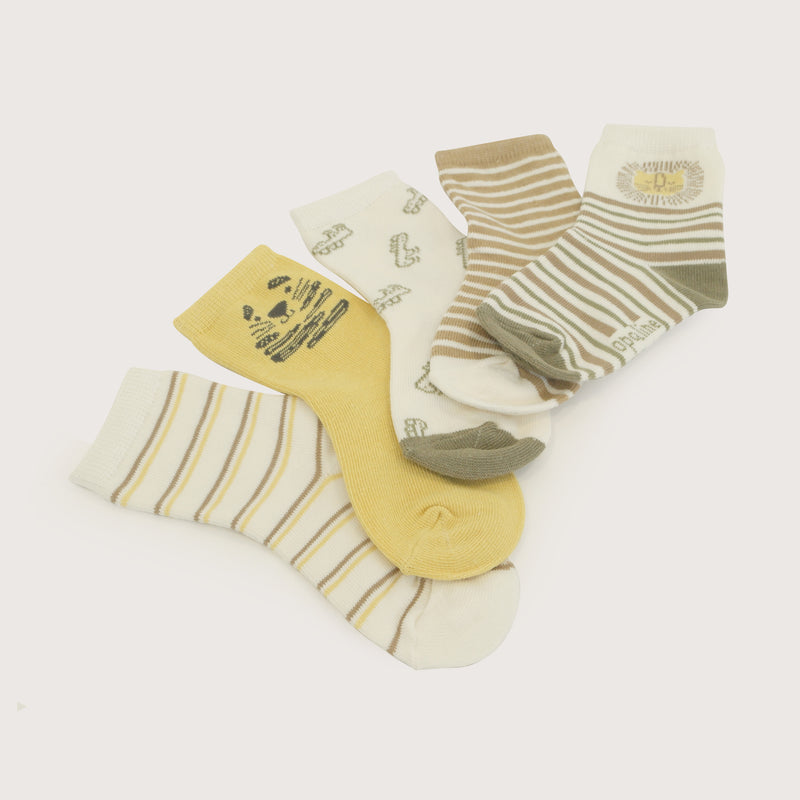 Pack 5 Calcetin Gris/Amarillo Infant Niño