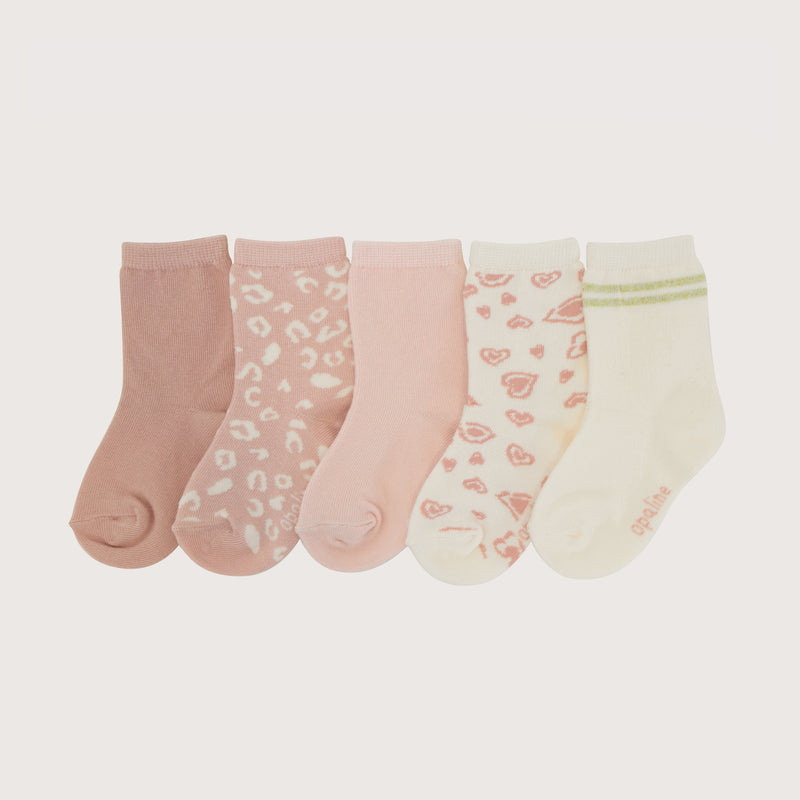 Pack 5 Calcetin Rosado/Beige Infant Niña