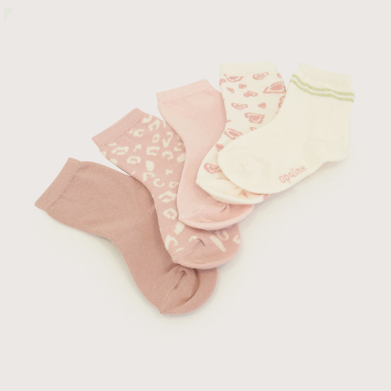 Pack 5 Calcetin Rosado/Beige Infant Niña