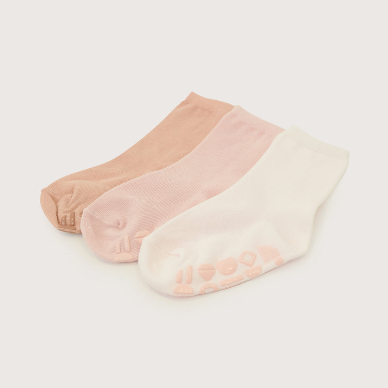 Pack 3 Calcetin Antideslizante Rosado Infant Niña