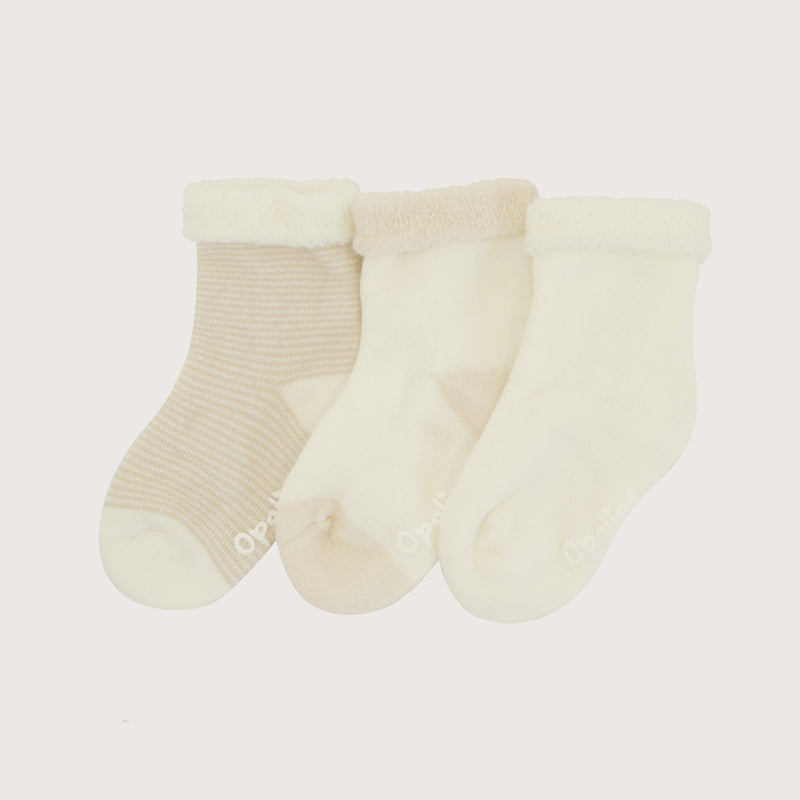 Pack 3 Calcetin Beige Bebé Unisex