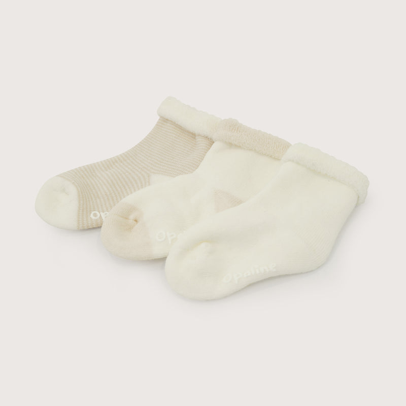Pack 3 Calcetin Beige Bebé Unisex