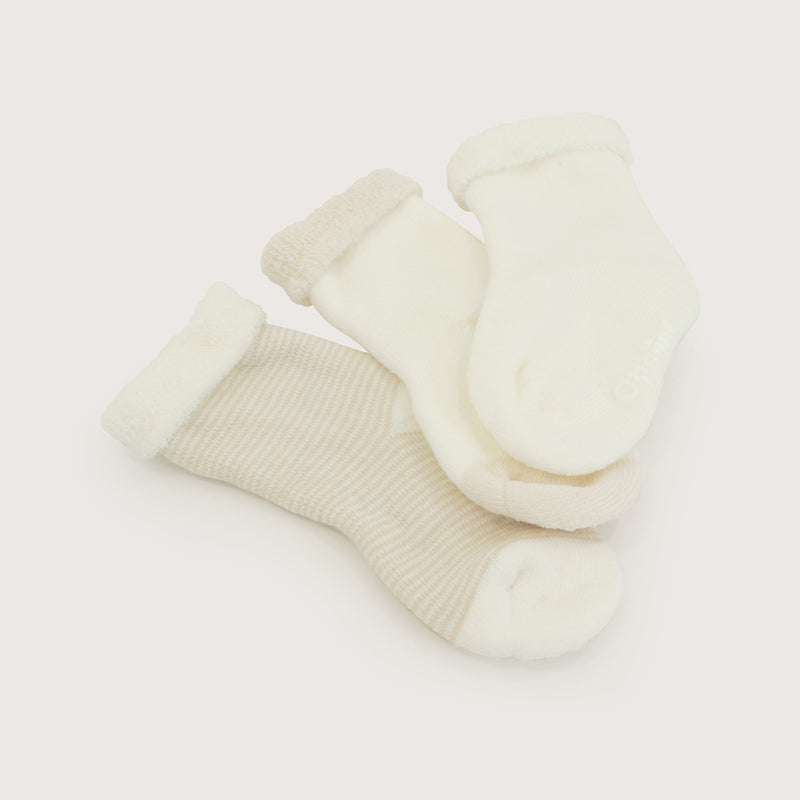 Pack 3 Calcetin Beige Bebé Unisex