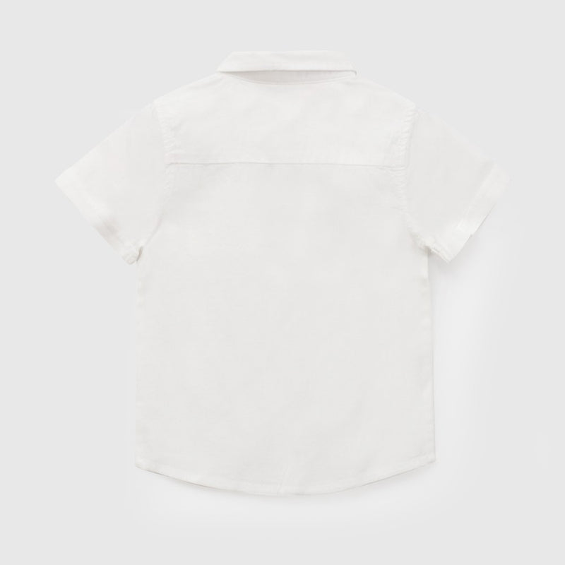 Camisa manga corta niño blanco 6-9M a 4-5A
