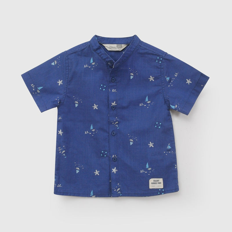 Camisa manga corta niño denim 6-9M a 4-5A