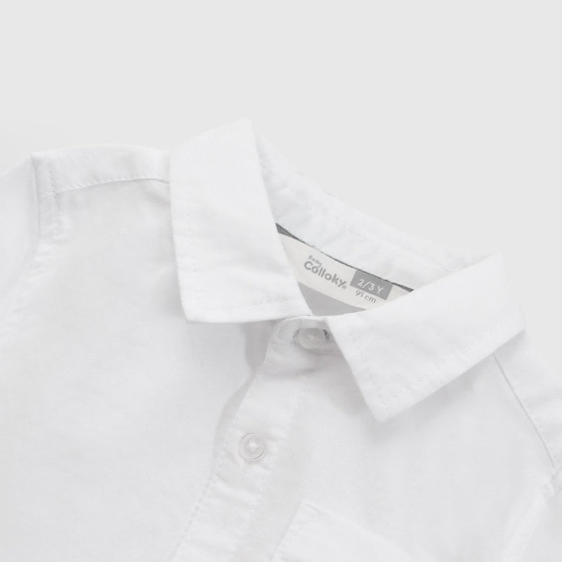 Camisa manga larga oxford niño blanco 6-9M a 4-5A