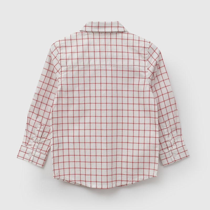 Camisa popelina niño rojo 6-9M a 4-5A