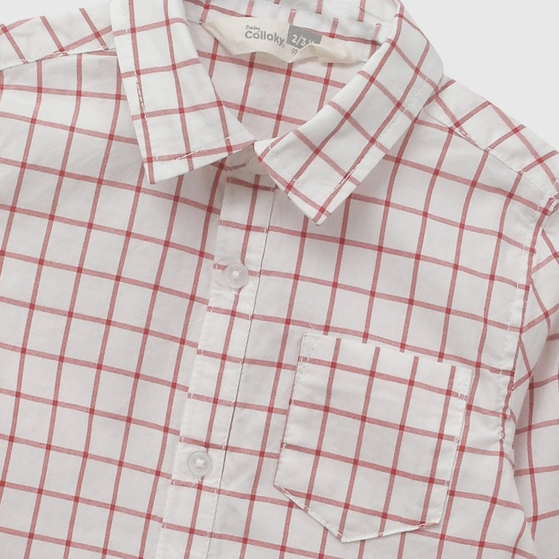 Camisa popelina niño rojo 6-9M a 4-5A