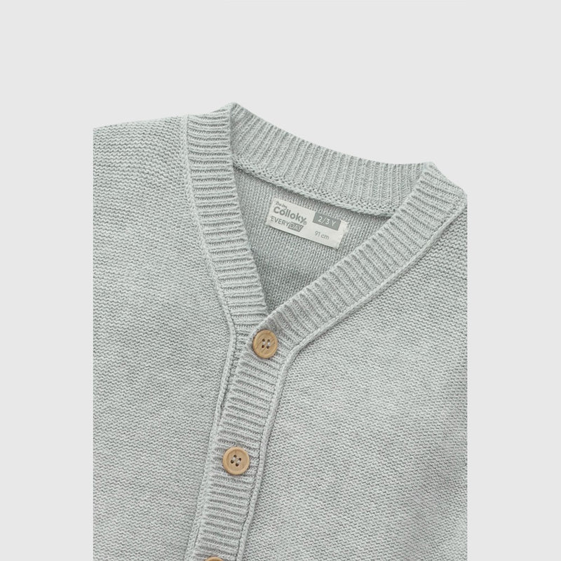Chaleco botones niño gris 6-9M a 4-5A
