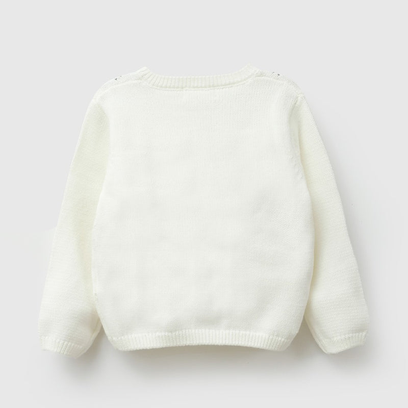 Chaleco tejido niña crema 6-9M a 4-5A
