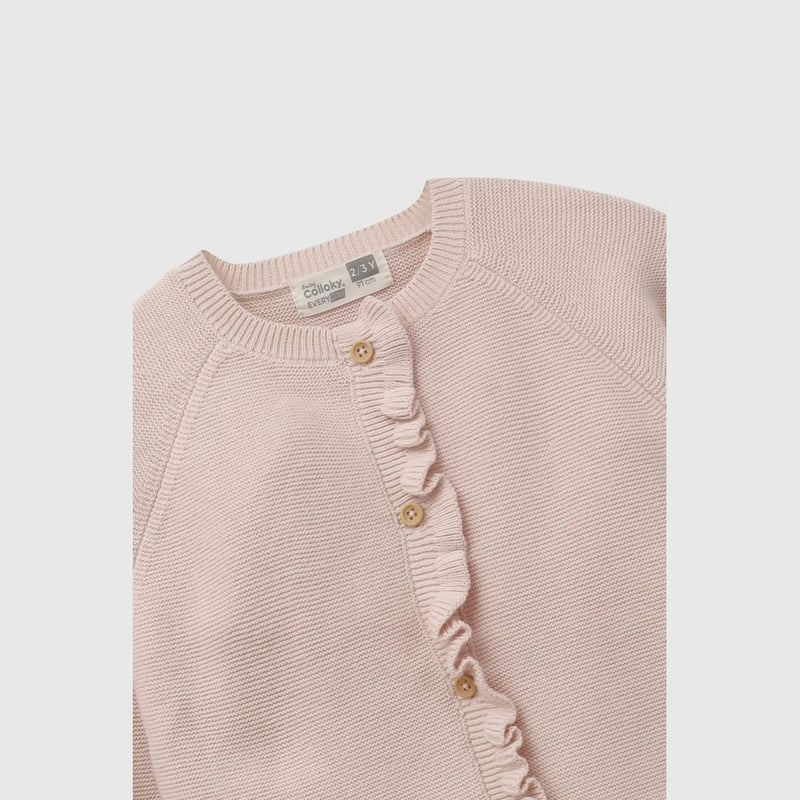 Chaleco botones niña rosa viejo 6-9M a 4-5A