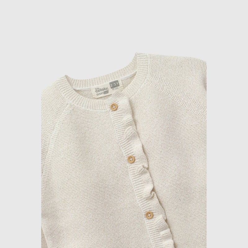 Chaleco botones niña crema 6-9M a 4-5A