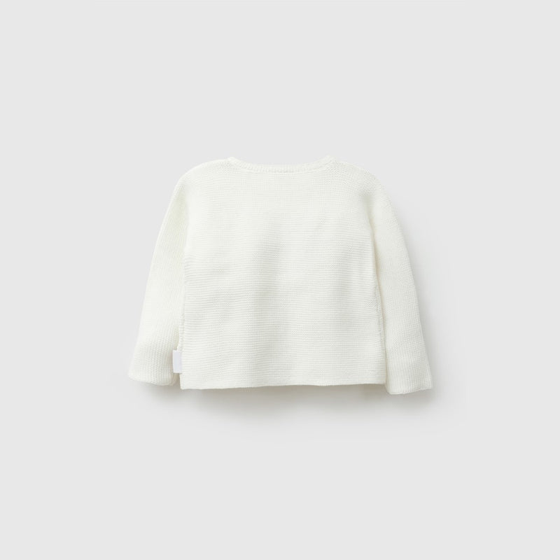 Chaleco tejido unisex blanco RN a 6-9M