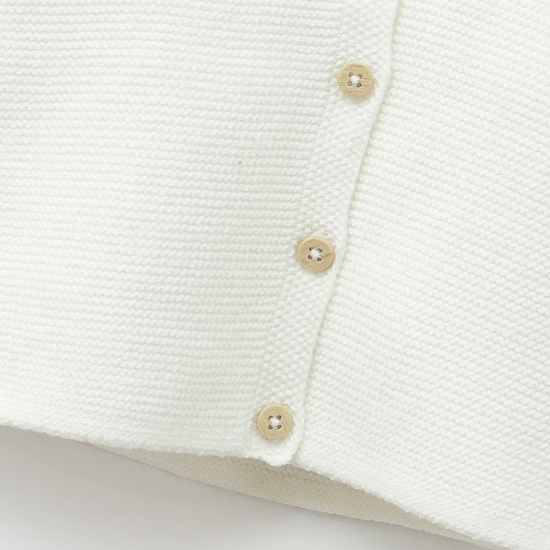 Chaleco tejido unisex blanco RN a 6-9M