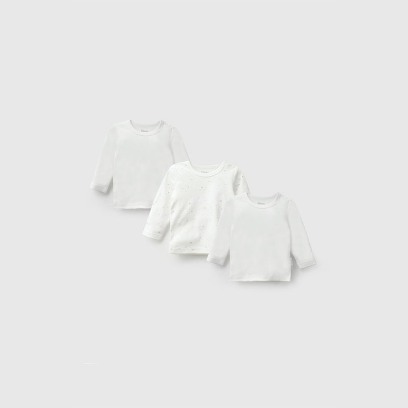 Pack 3 Camiseta algodón unisex beige 0/3M a 18/24M