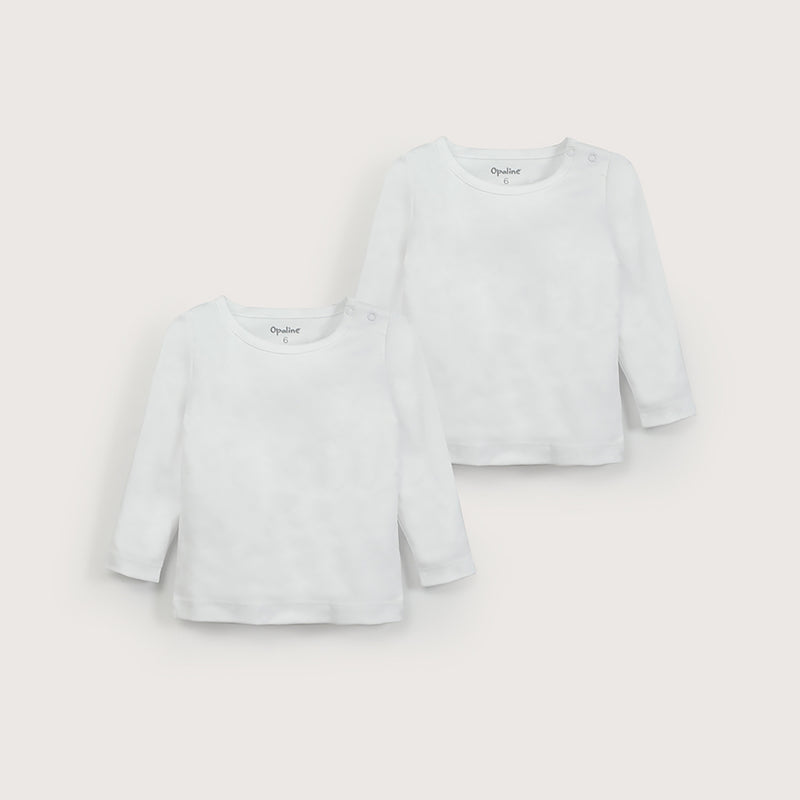 Pack 2 Camiseta Algodón Ajuar Blanco Bebé Unisex