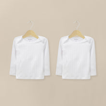 Pack 2 Camiseta Algodón Acanalada Blanco Bebé Unisex