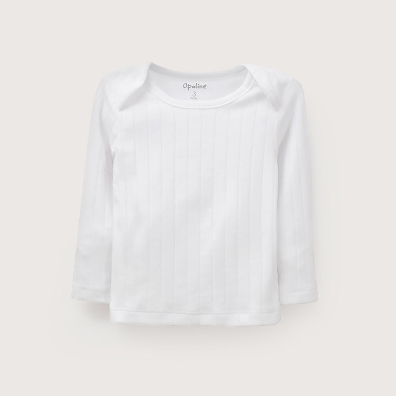 Pack 2 Camiseta Algodón Acanalada Blanco Bebé Unisex