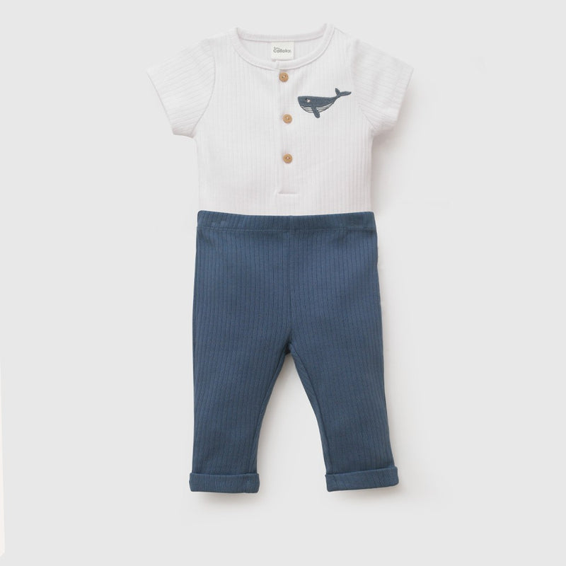 Conjunto navy rib niño denim RN a 6-9M