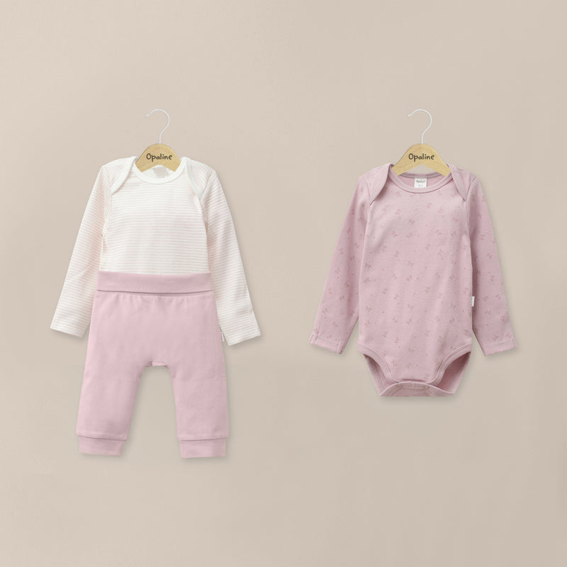 Conjunto Bodies + Pantalón Rosa Viejo Bebé Niña