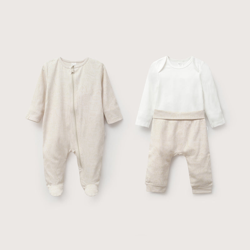 Conjunto 3 Piezas Beige Bebé Unisex