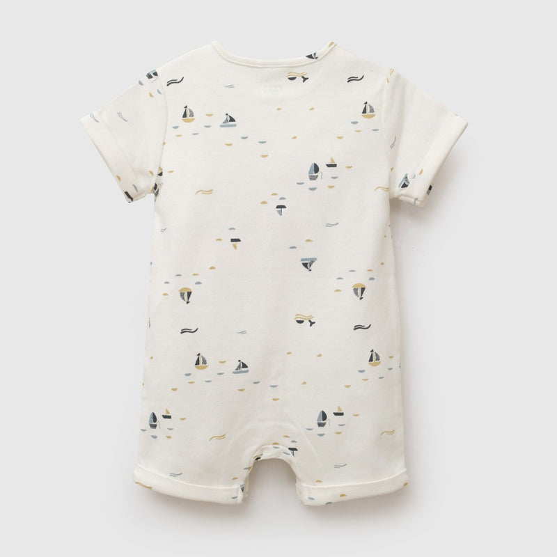 Entero navy algodón niño crema 0-3M a 9-12M
