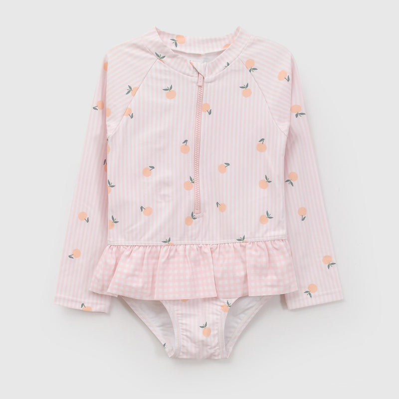 Entero vuelos filtro UV niña rosado 6-9M a 4-5A