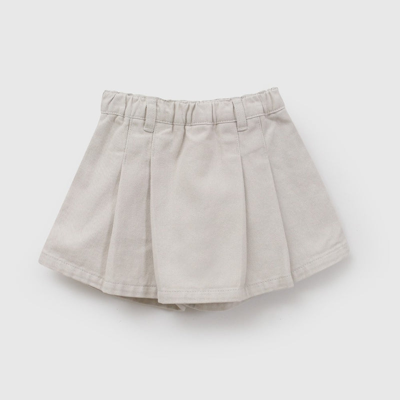 Falda short gabardina niña beige 6-9M a 4-5A