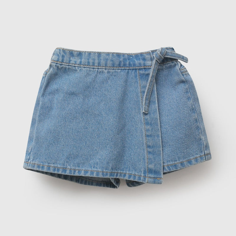 Falda short mezclilla niña azul 6-9M a 4-5A