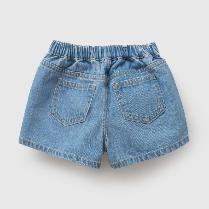 Falda short mezclilla niña azul 6-9M a 4-5A