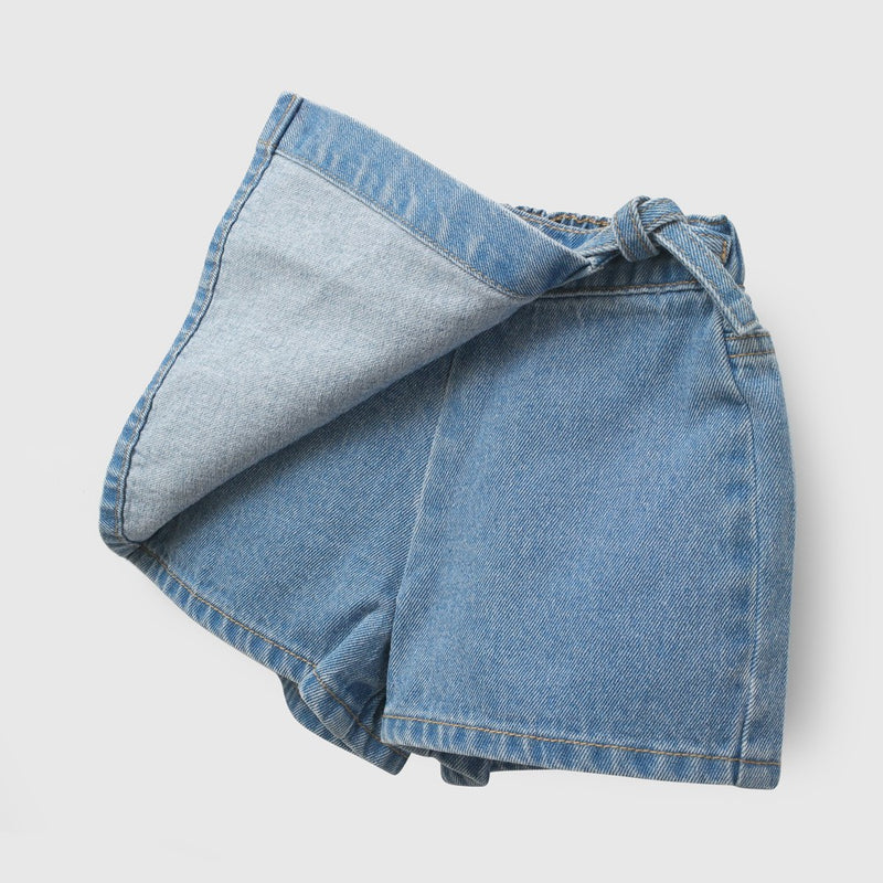 Falda short mezclilla niña azul 6-9M a 4-5A