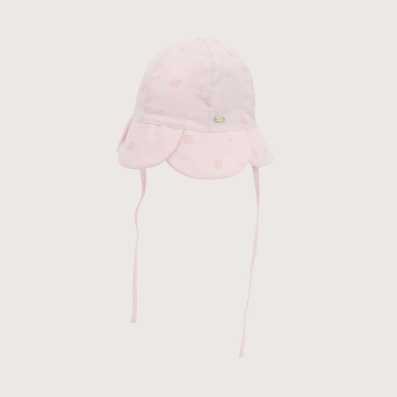 Gorro Con Amarras Rosado Bebé Niña