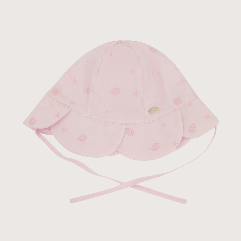 Gorro Con Amarras Rosado Bebé Niña