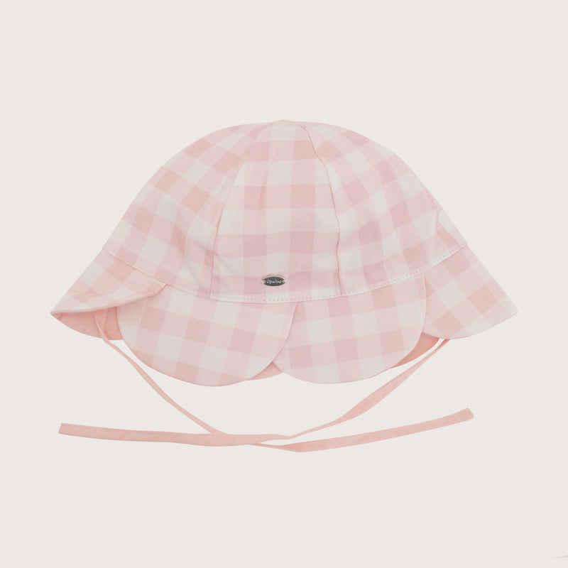 Gorro Con Amarras Vichy Rosado Infant Niña