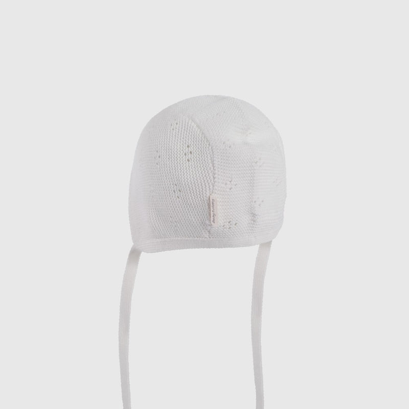 Capota Tejida Blanca de Bebé de New born talla Única