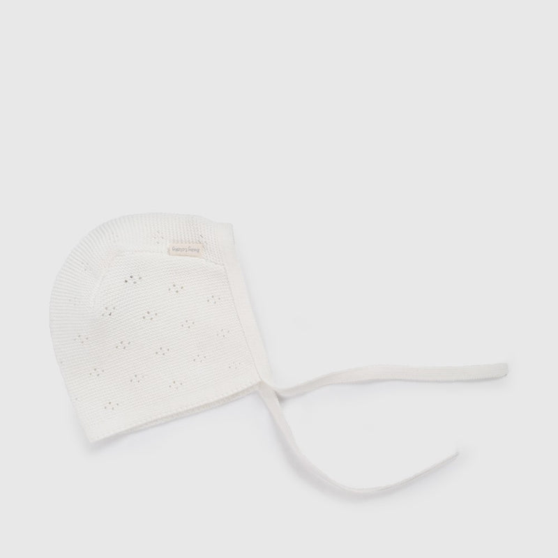 Capota Tejida Blanca de Bebé de New born talla Única