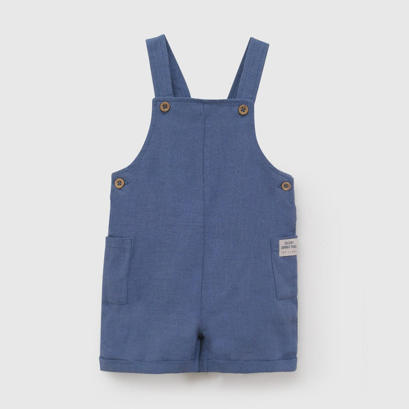 Conjunto jardinera body rayas niño denim 6-9M a 4-5A