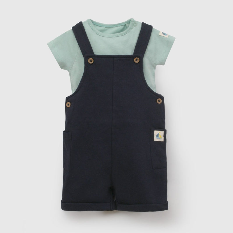 Conjunto jardinera body polycotton niño azul marino 6-9M a 4-5A