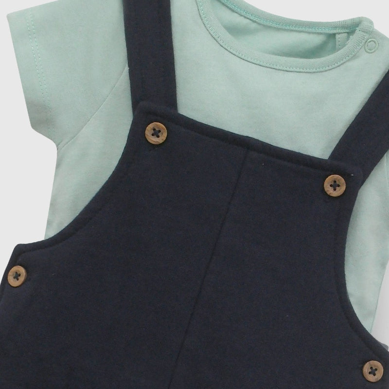 Conjunto jardinera body polycotton niño azul marino 6-9M a 4-5A