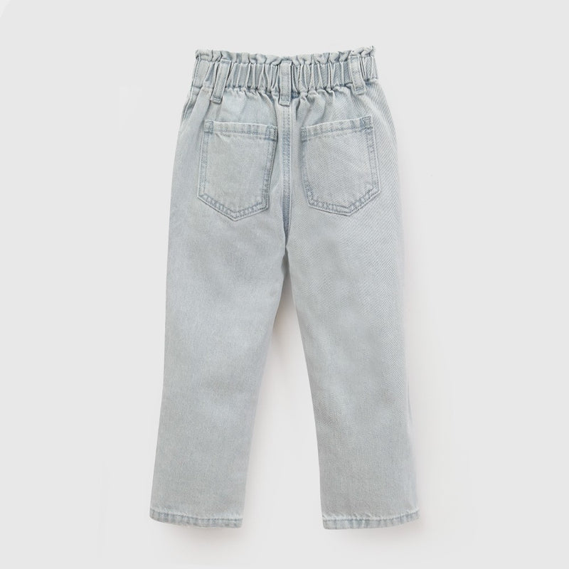 Jeans mezclilla estrellas niña celeste 6-9M a 4-5A