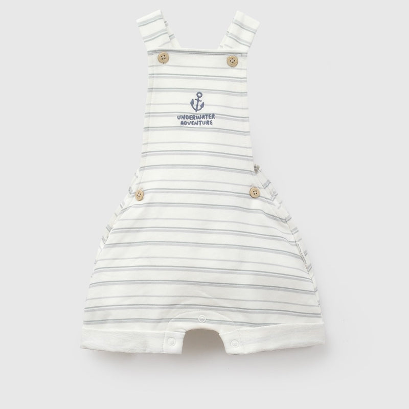 Jardinera navy polycotton niño crema 0-3M a 9-12M