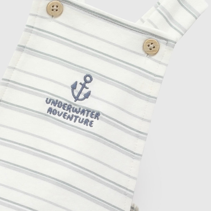 Jardinera navy polycotton niño crema 0-3M a 9-12M