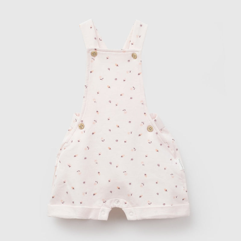 Jardinera flores polycotton niña rosado claro 0-3M a 9-12M