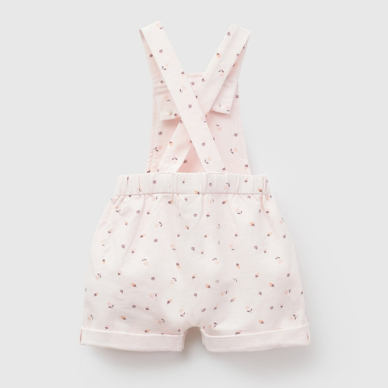Jardinera flores polycotton niña rosado claro 0-3M a 9-12M