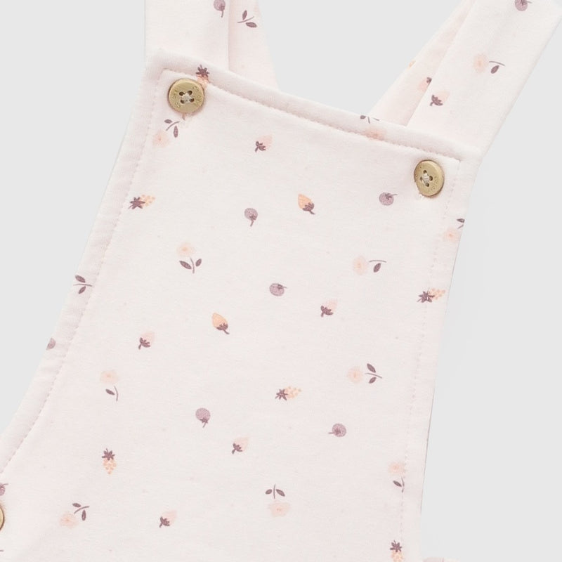 Jardinera flores polycotton niña rosado claro 0-3M a 9-12M
